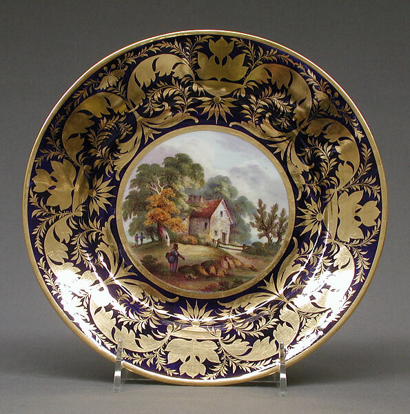 Plate (part of a service), Crown Derby (British, 1750–present), Bone china, British, Derby 