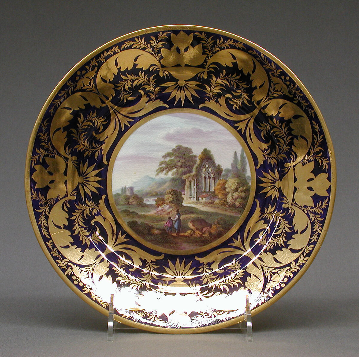 Plate (part of a service), Crown Derby (British, 1750–present), Bone china, British, Derby 