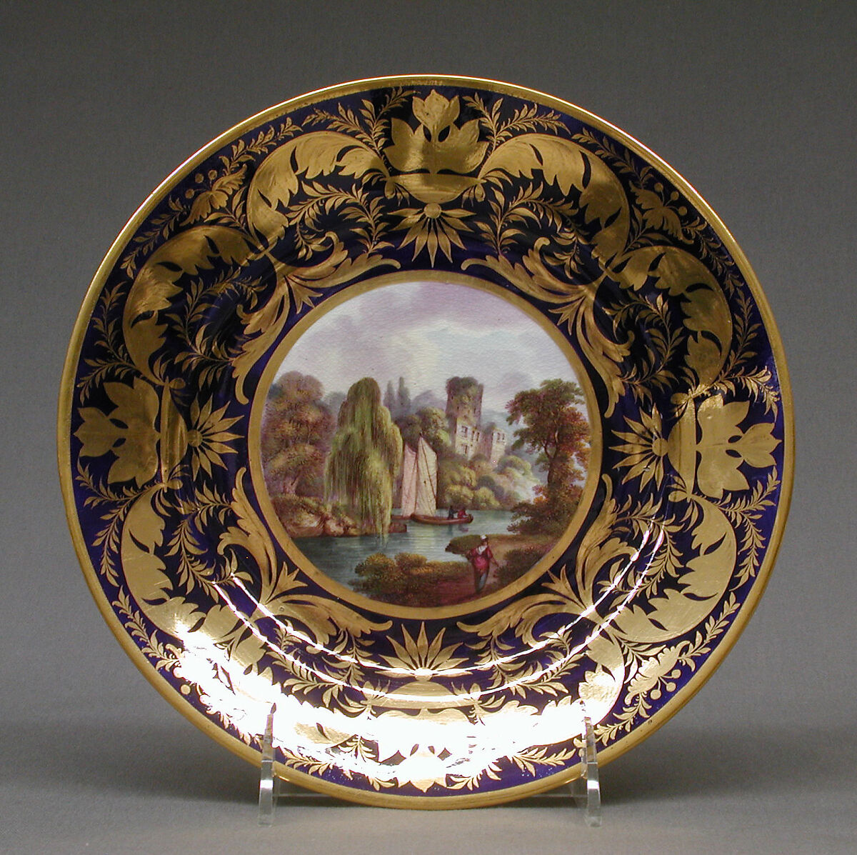 Plate (part of a dinner service), Crown Derby (British, 1750–present), Bone china, British, Derby 