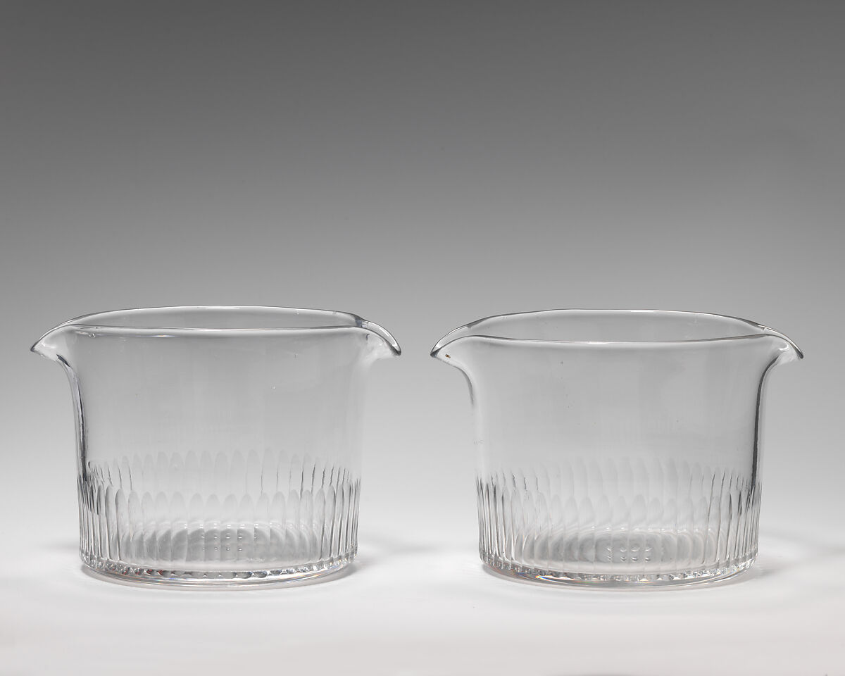 Pair of wineglass coolers, Glass, British 