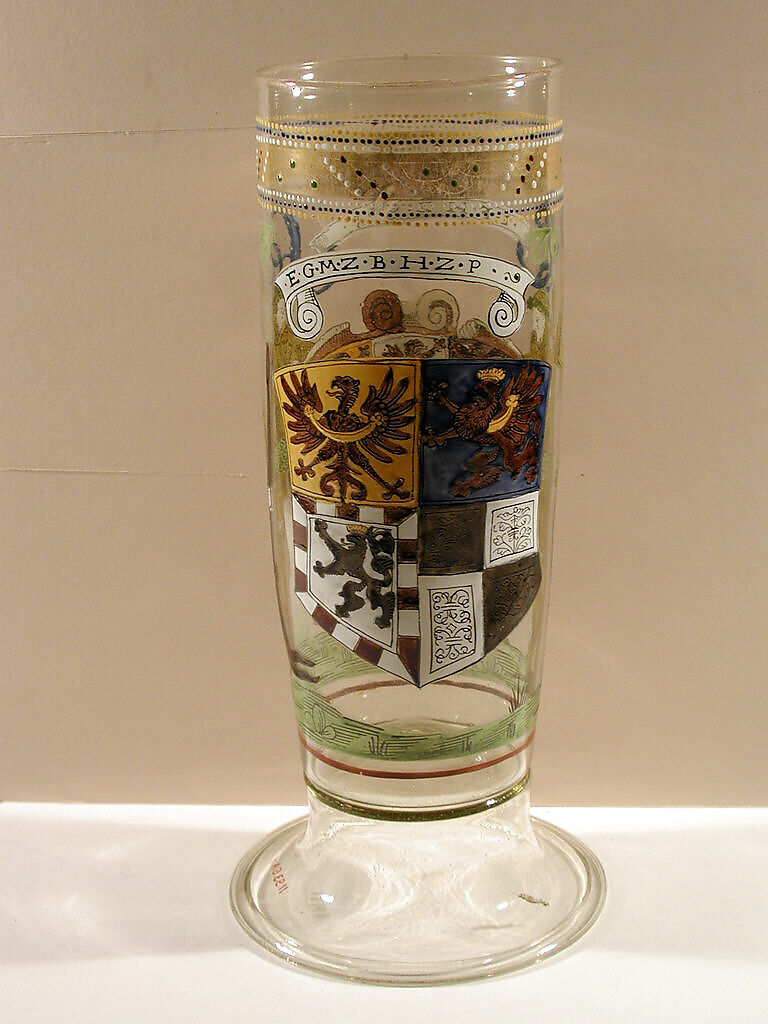 Beaker with cover (Deckelhumpen), Glass, German 