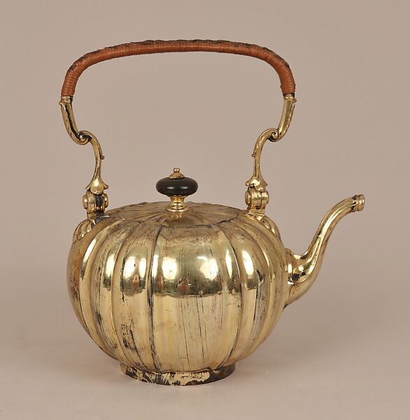 Kettle with stand, cover, and tray, Elkington &amp; Co. (British, Birmingham, 1829–1963), Silver on base metal, British, Birmingham, after British, London original