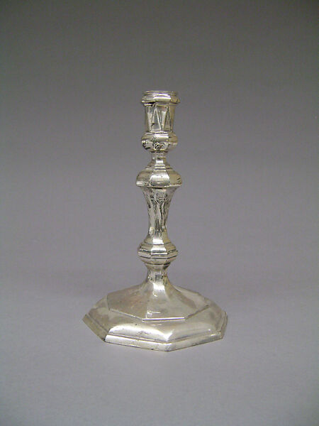 Three-branch candelabrum, Elkington &amp; Co. (British, Birmingham, 1829–1963), Silver on base metal, British, Birmingham, after British, London original 