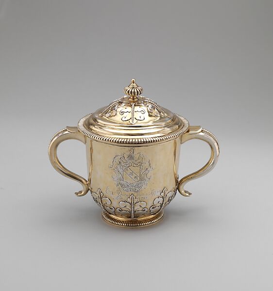 Two-handled cup with cover, Elkington &amp; Co. (British, Birmingham, 1829–1963), Silver on base metal, British, Birmingham, after British original 