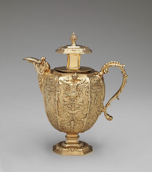 Ewer with cover, Elkington &amp; Co. (British, Birmingham, 1829–1963), Silver on base metal, British, Birmingham, after British original 