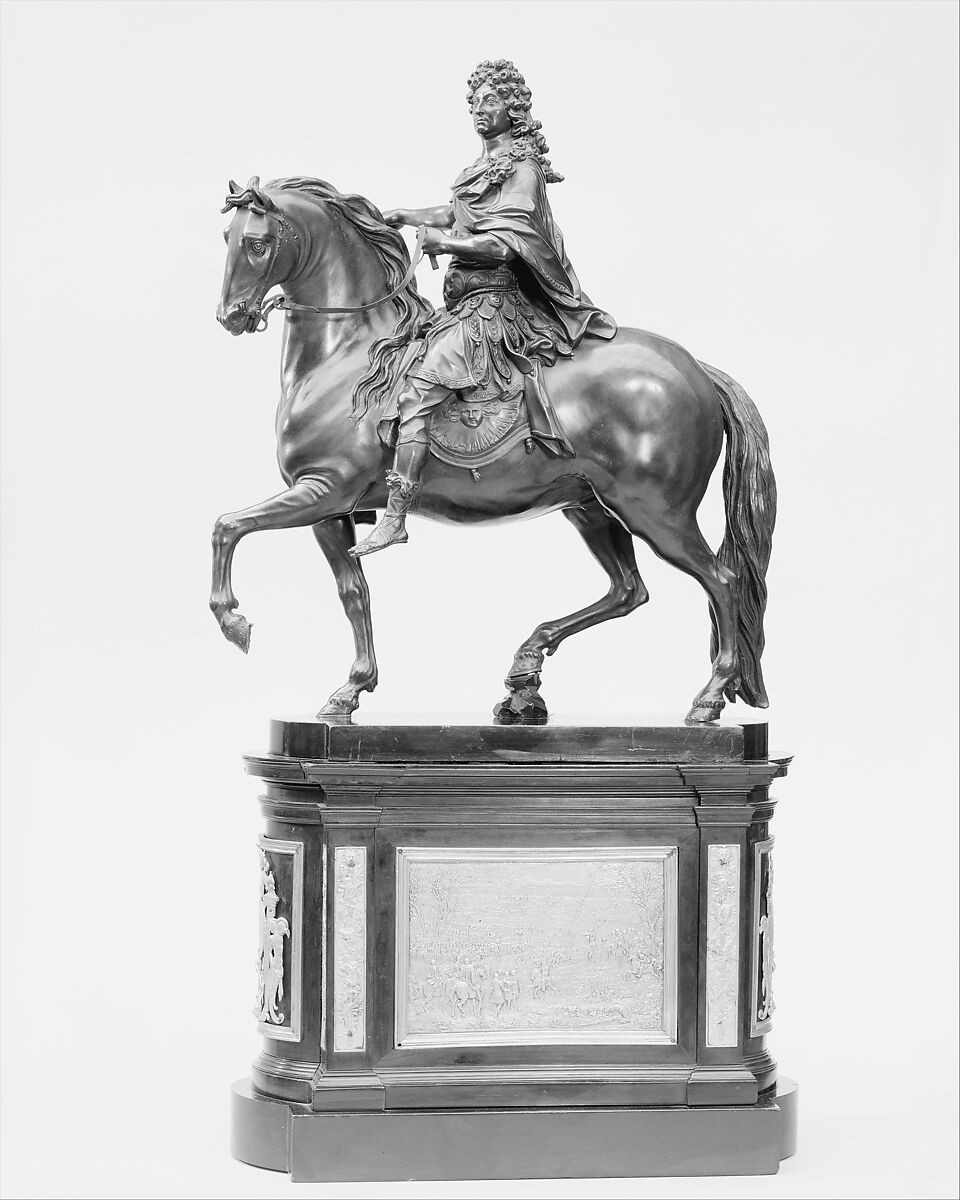 Louis XIV, after a model by Martin van den Bogaert called Desjardins (1640–1694), Bronze, gilt bronze, French 