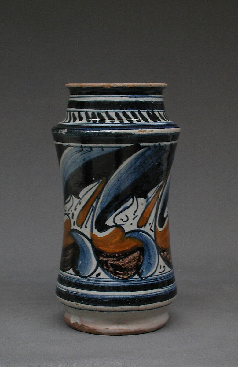 Albarello, Maiolica (tin-glazed earthenware), Italian, Faenza 