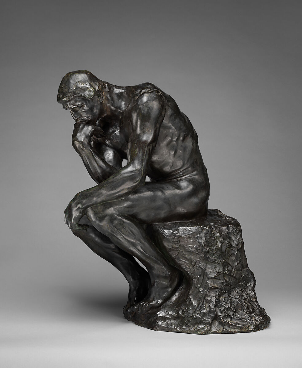 The Thinker, Auguste Rodin (French, Paris 1840–1917 Meudon), Bronze, French