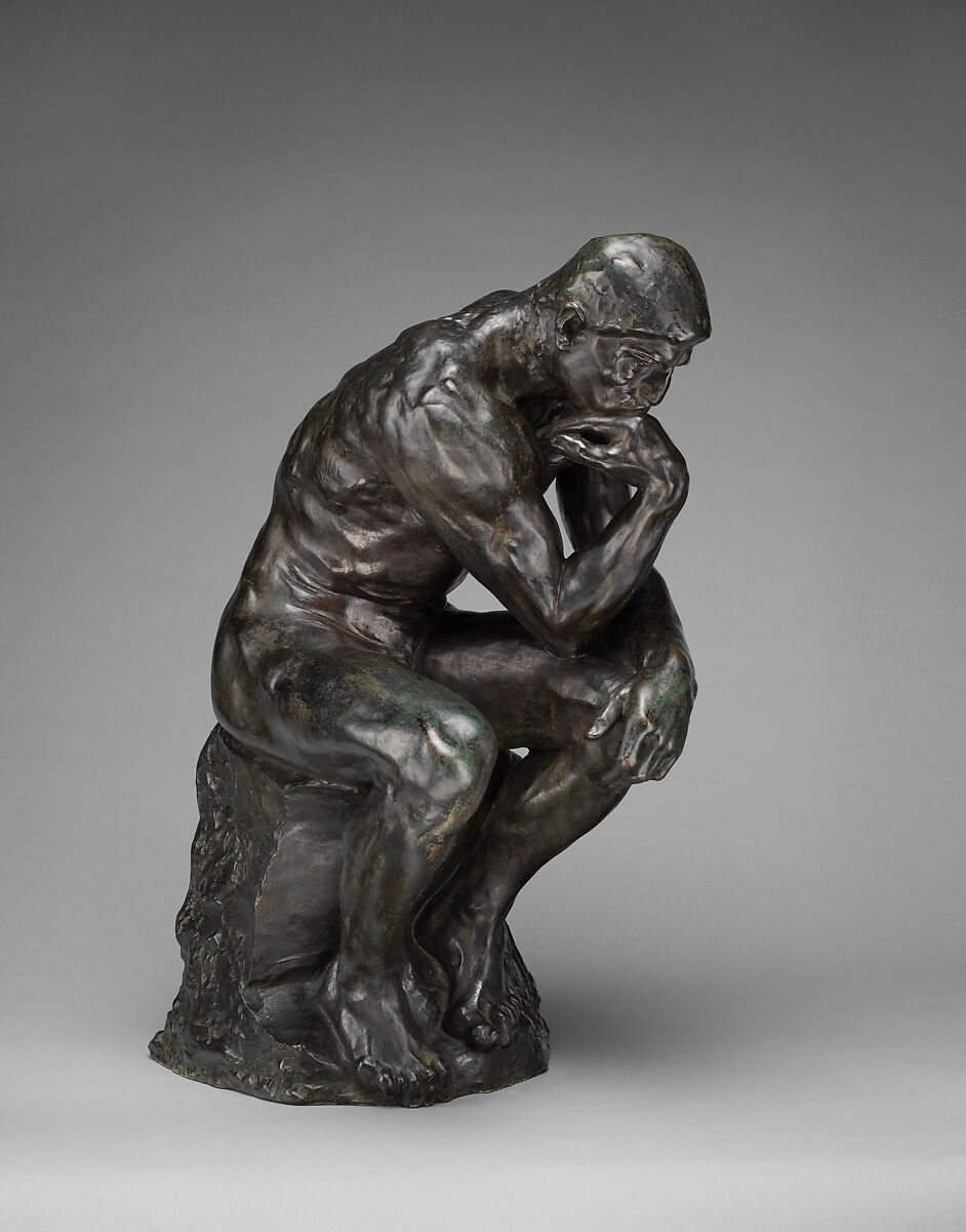 The Thinker, Auguste Rodin (French, Paris 1840–1917 Meudon), Bronze, French 