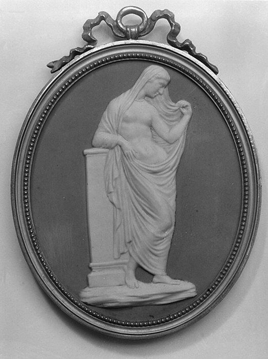 Cameo medallion, Wedgwood and Bentley (British, Etruria, Staffordshire, 1769–1780), Jasperware; gilt-bronze frame, British, Etruria, Staffordshire 