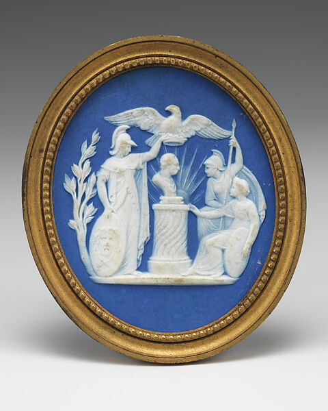 Cameo medallion, Josiah Wedgwood and Sons (British, Etruria, Staffordshire, 1759–present), Jasperware, British, Etruria, Staffordshire 