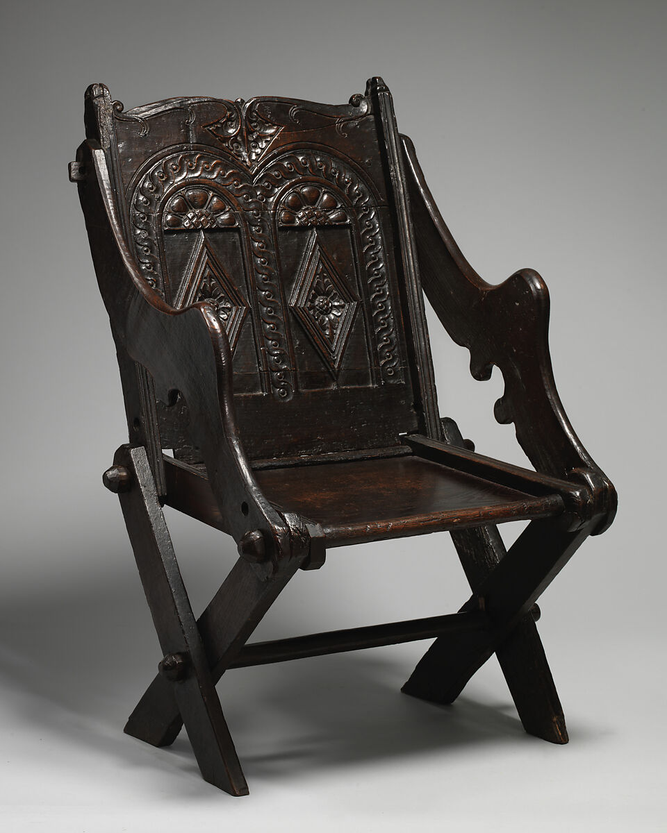 Folding chair, Oak, British 