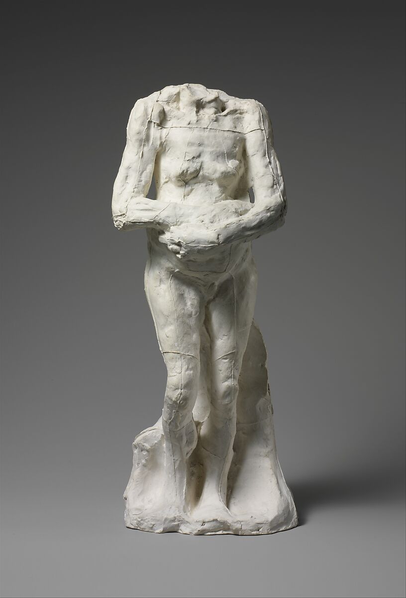 Old Woman Standing with Folded Arms, Auguste Rodin (French, Paris 1840–1917 Meudon), Cast plaster, French