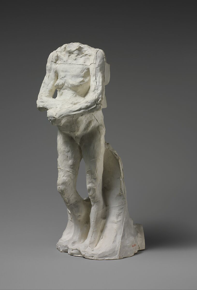 Old Woman Standing with Folded Arms, Auguste Rodin (French, Paris 1840–1917 Meudon), Cast plaster, French