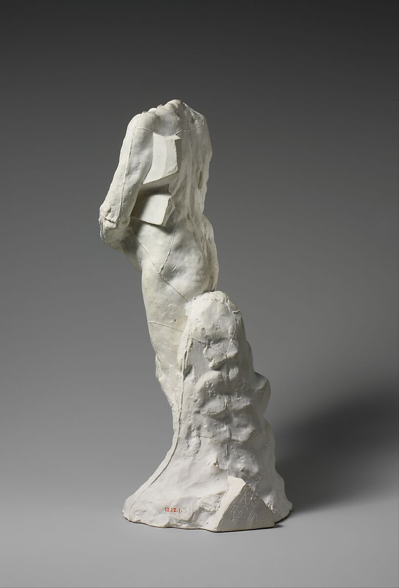 Old Woman Standing with Folded Arms, Auguste Rodin (French, Paris 1840–1917 Meudon), Cast plaster, French