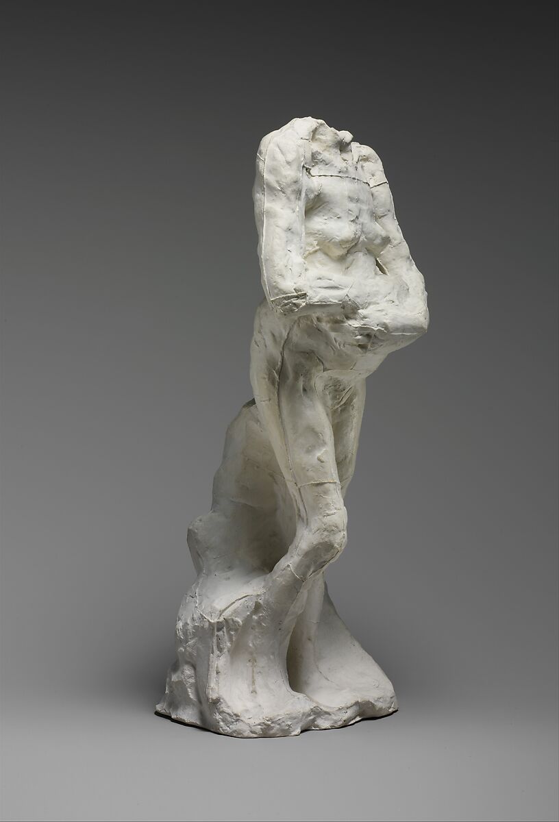 Old Woman Standing with Folded Arms, Auguste Rodin (French, Paris 1840–1917 Meudon), Cast plaster, French 