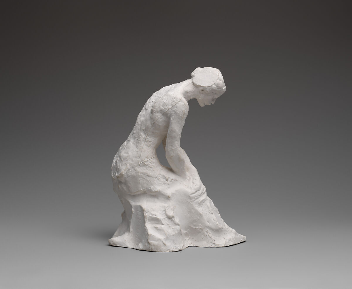 Young woman kneeling, Auguste Rodin (French, Paris 1840–1917 Meudon), Cast plaster, French