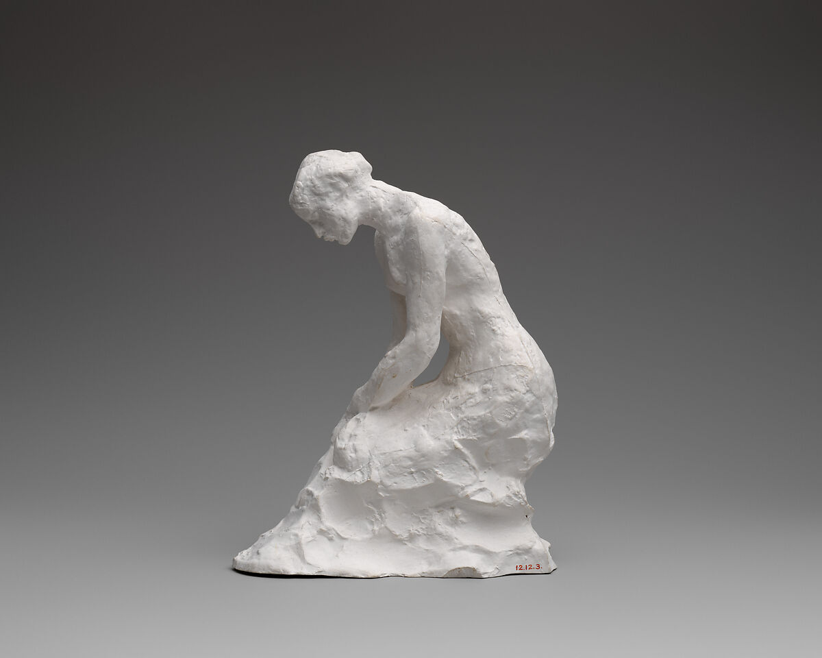Young woman kneeling, Auguste Rodin (French, Paris 1840–1917 Meudon), Cast plaster, French