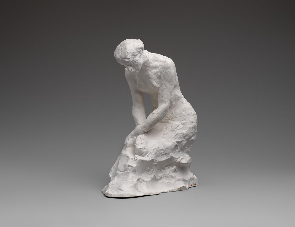 Young woman kneeling, Auguste Rodin (French, Paris 1840–1917 Meudon), Cast plaster, French 