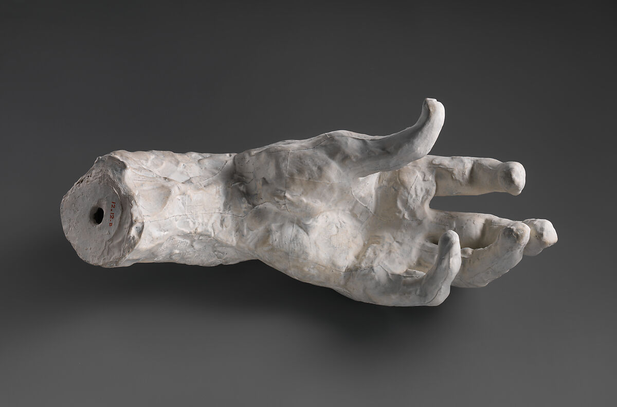Study of a Hand, Auguste Rodin (French, Paris 1840–1917 Meudon), Cast plaster, French 