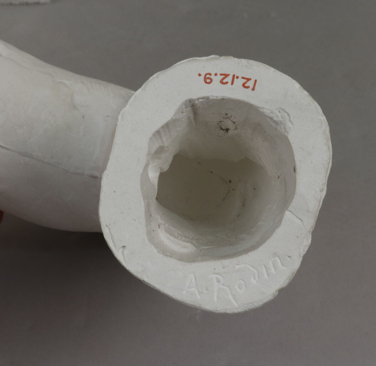 Study of the left hand and arm of Meditation, Auguste Rodin (French, Paris 1840–1917 Meudon), Cast plaster, French