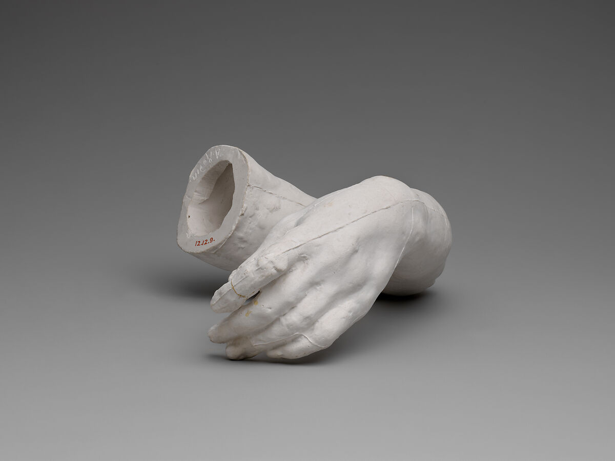 Study of the left hand and arm of Meditation, Auguste Rodin (French, Paris 1840–1917 Meudon), Cast plaster, French