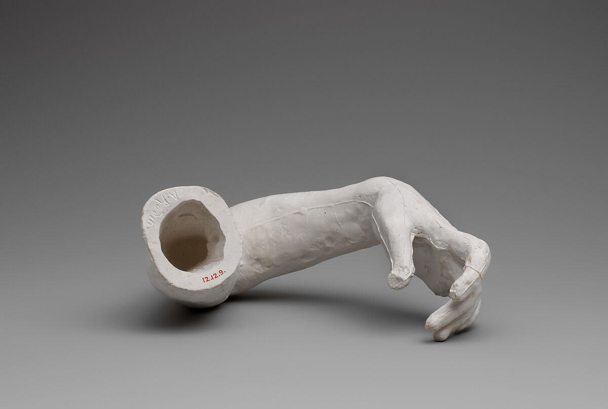Study of the left hand and arm of Meditation, Auguste Rodin (French, Paris 1840–1917 Meudon), Cast plaster, French
