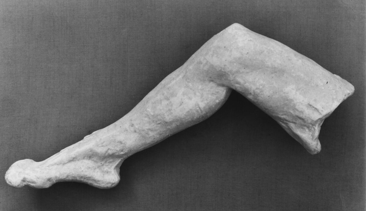 Study of a leg and foot, Auguste Rodin (French, Paris 1840–1917 Meudon), Cast plaster, French