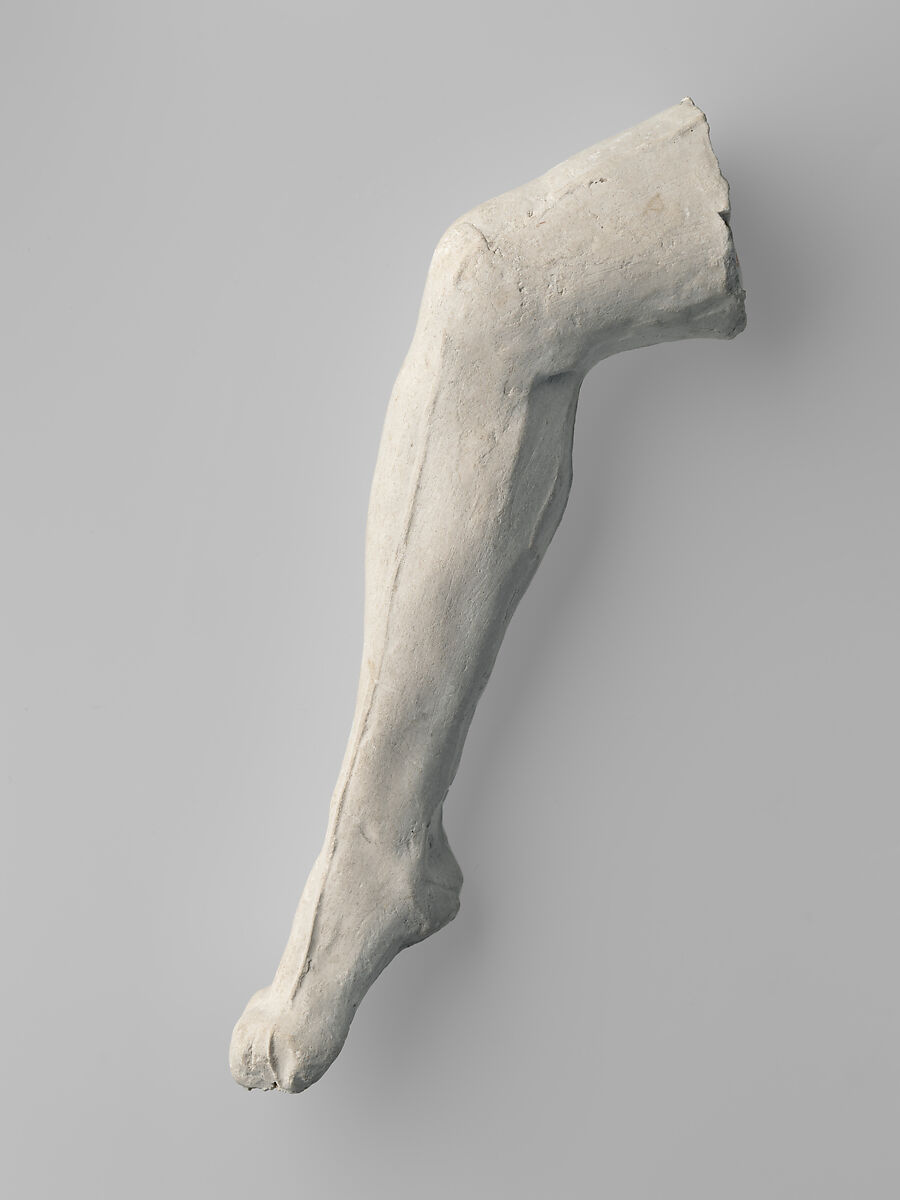 Study of a leg, Auguste Rodin (French, Paris 1840–1917 Meudon), Cast plaster, French 