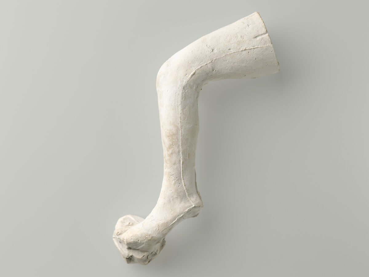 Study of a leg, Auguste Rodin (French, Paris 1840–1917 Meudon), Cast plaster, French 