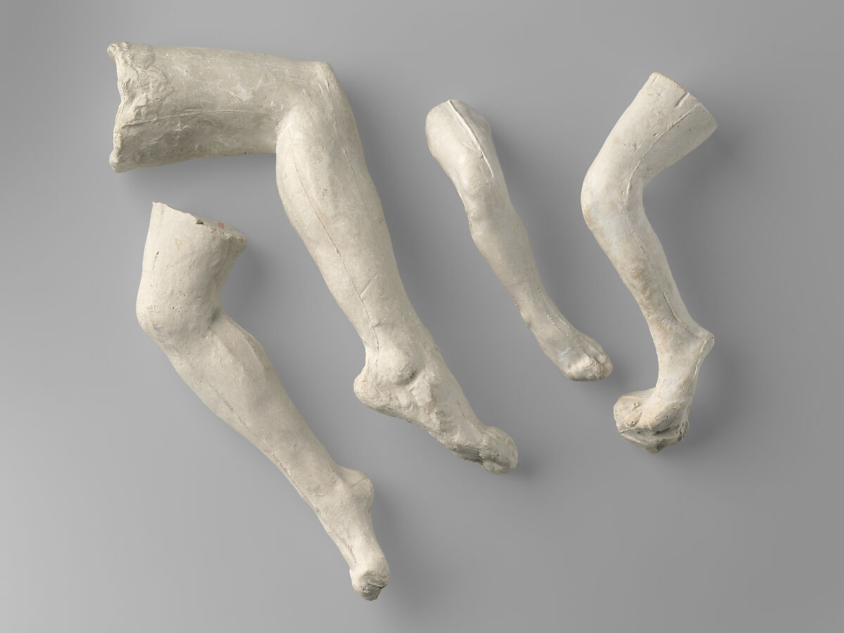 Study of a leg, Auguste Rodin (French, Paris 1840–1917 Meudon), Cast plaster, French