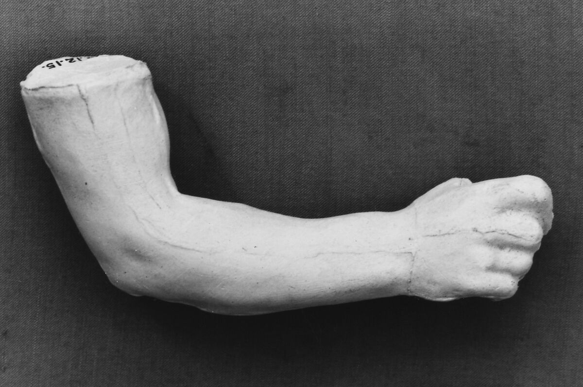 Study of an arm, Auguste Rodin (French, Paris 1840–1917 Meudon), Cast plaster, French 