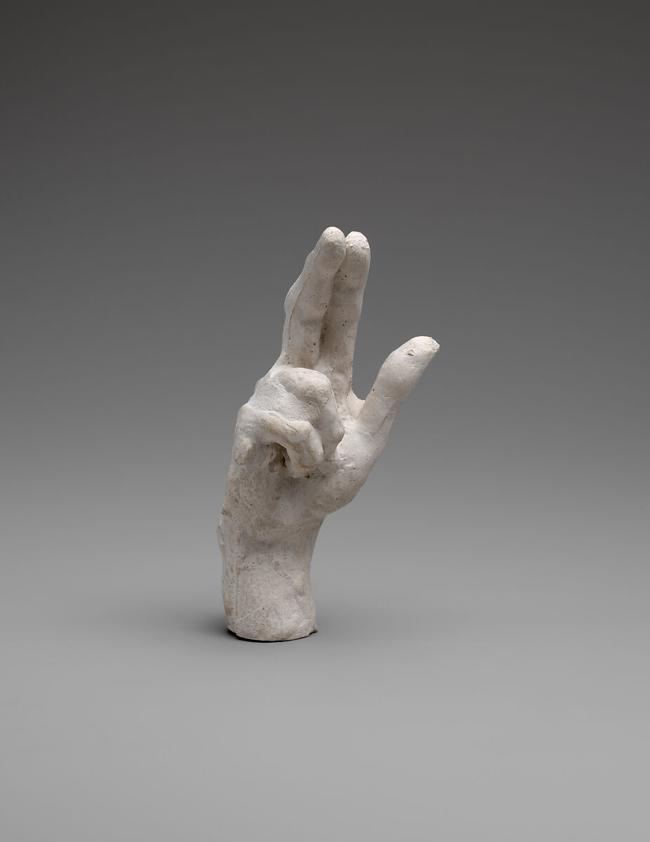 Study of a hand, Auguste Rodin (French, Paris 1840–1917 Meudon), Cast plaster, French