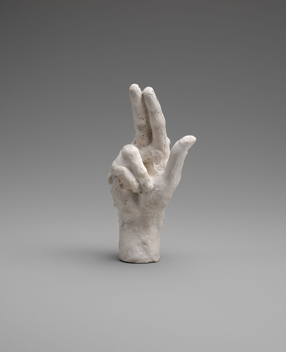 Study of a hand, Auguste Rodin (French, Paris 1840–1917 Meudon), Cast plaster, French 