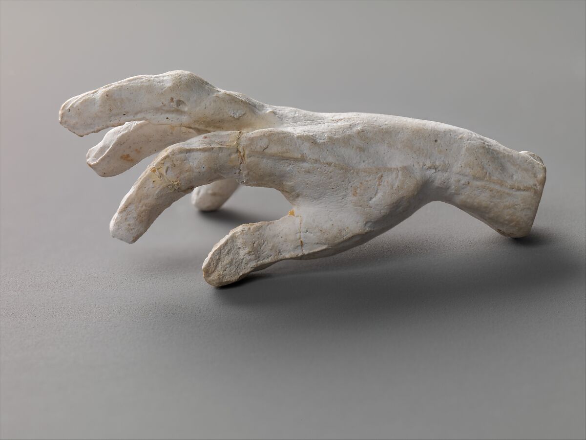 Study of a hand, Auguste Rodin (French, Paris 1840–1917 Meudon), Cast plaster, French 