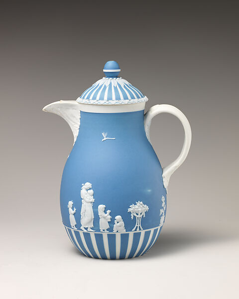 Milk jug with cover (part of a set), Josiah Wedgwood and Sons (British, Etruria, Staffordshire, 1759–present), Jasperware, British, Etruria, Staffordshire 