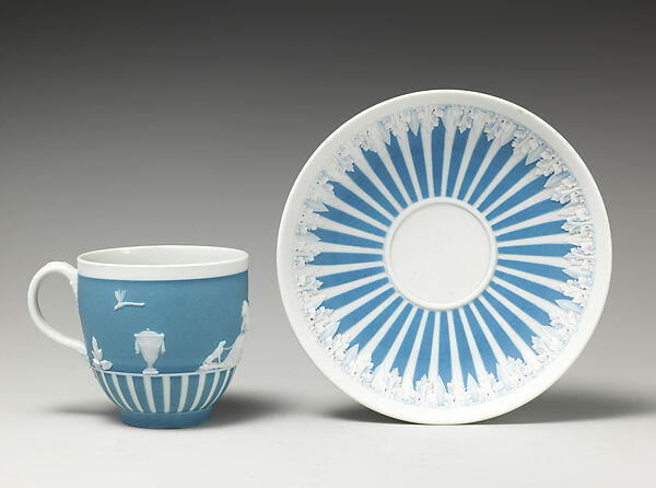 Pair of cups (part of a set), Josiah Wedgwood and Sons (British, Etruria, Staffordshire, 1759–present), Jasperware, British, Etruria, Staffordshire