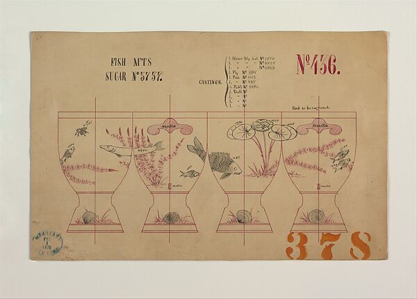 Fish M'ts Sugar N° 3737, Tiffany &amp; Co. (1837–present), Ink and graphite on off-white heavy wove paper, American 