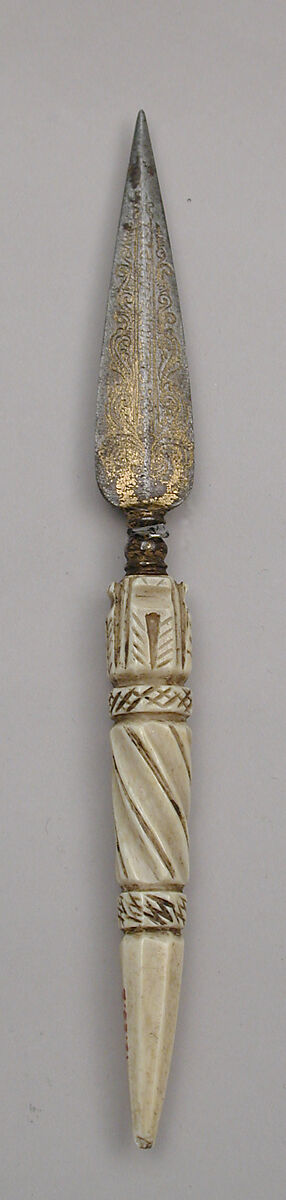 Paper cutter with the arms of the Medici family, Ivory and silver gilt, Italian