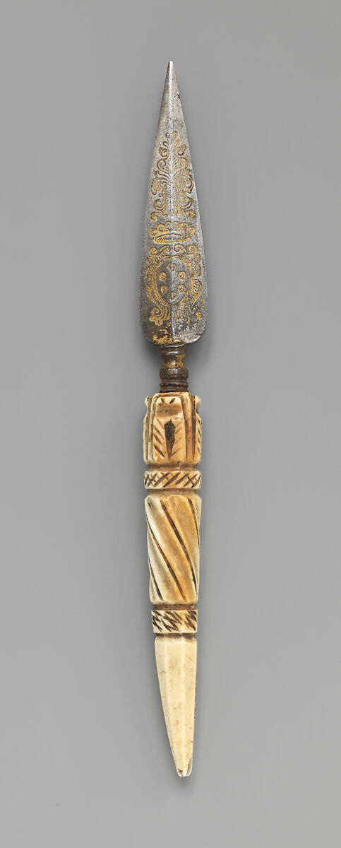 Paper cutter with the arms of the Medici family, Ivory and silver gilt, Italian 