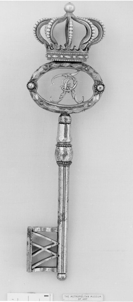 Chamberlain's key, Steel, mercury gilt silver and brass, German