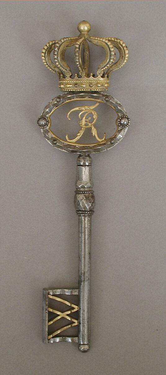Palace key, Steel, parcel-gilt, German 