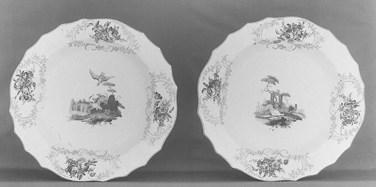 Plate, Tournai (Belgian, established ca. 1750), Soft-paste porcelain, Belgian, Tournai with Dutch, The Hague decoration 