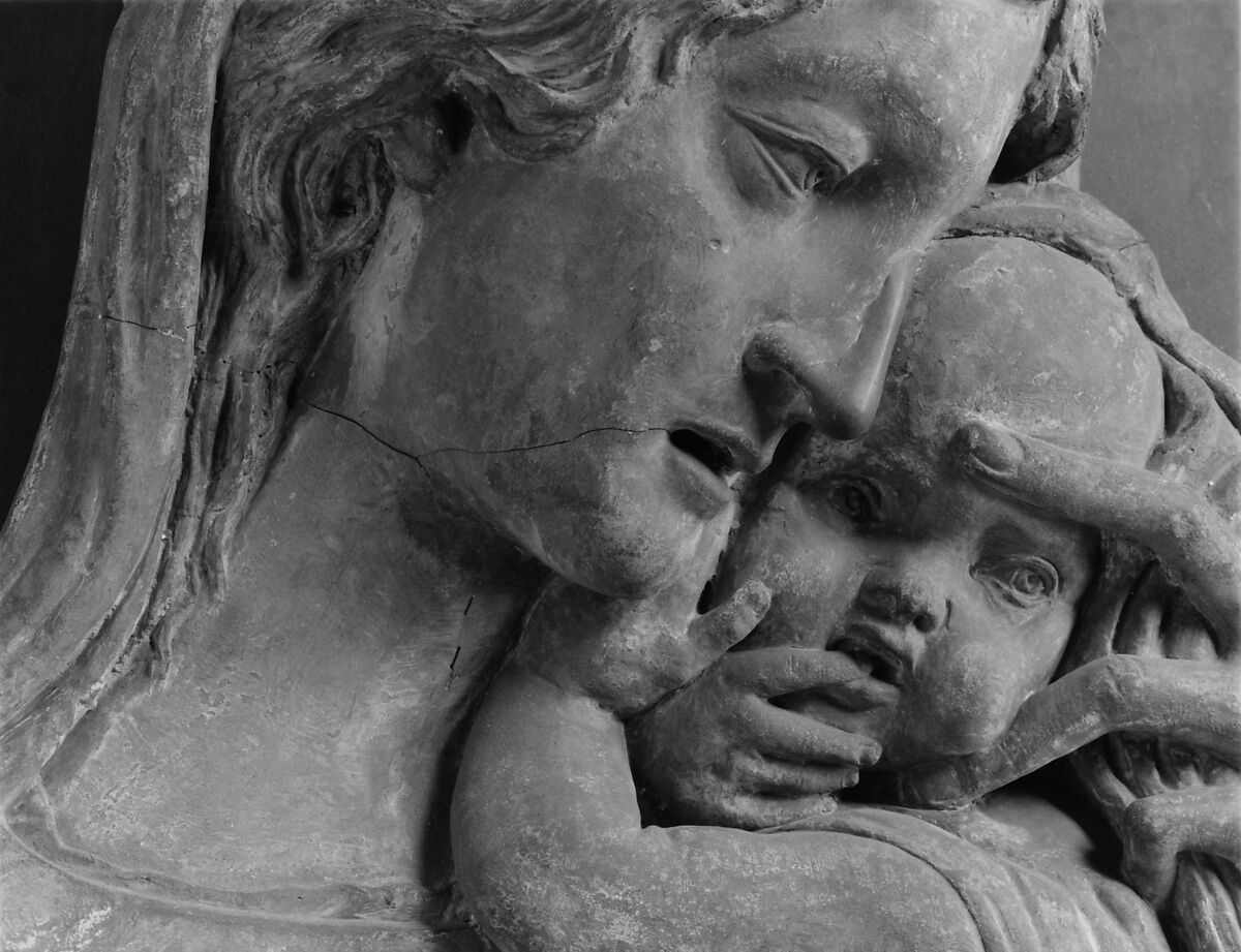 Madonna and Child, After a model by Donatello (Italian, Florence ca. 1386–1466 Florence)  , and made by his Workshop, Terracotta, polychromed, Italian, Florence