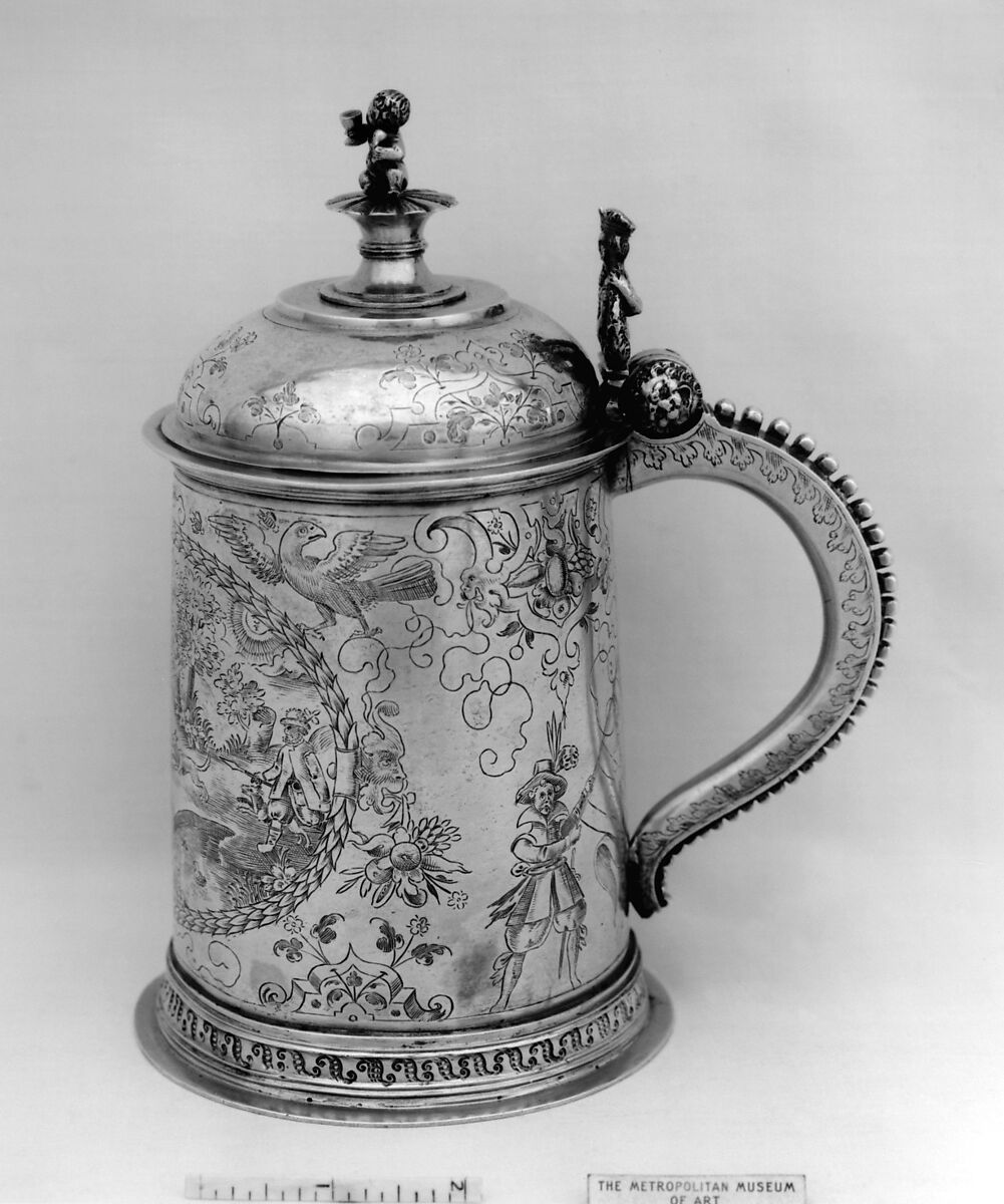 Tankard, I. B. (Austrian) (17th century), Silver-gilt, Austrian, Eger 