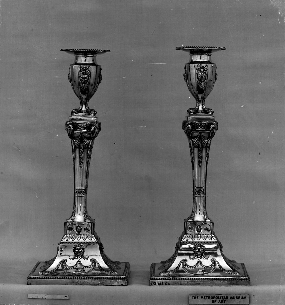 Pair of candlesticks, Matthew Fenton and Co., Sheffield plate, British, Sheffield 