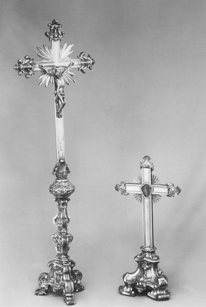 Altar cross, Silver, Portuguese, Lisbon 