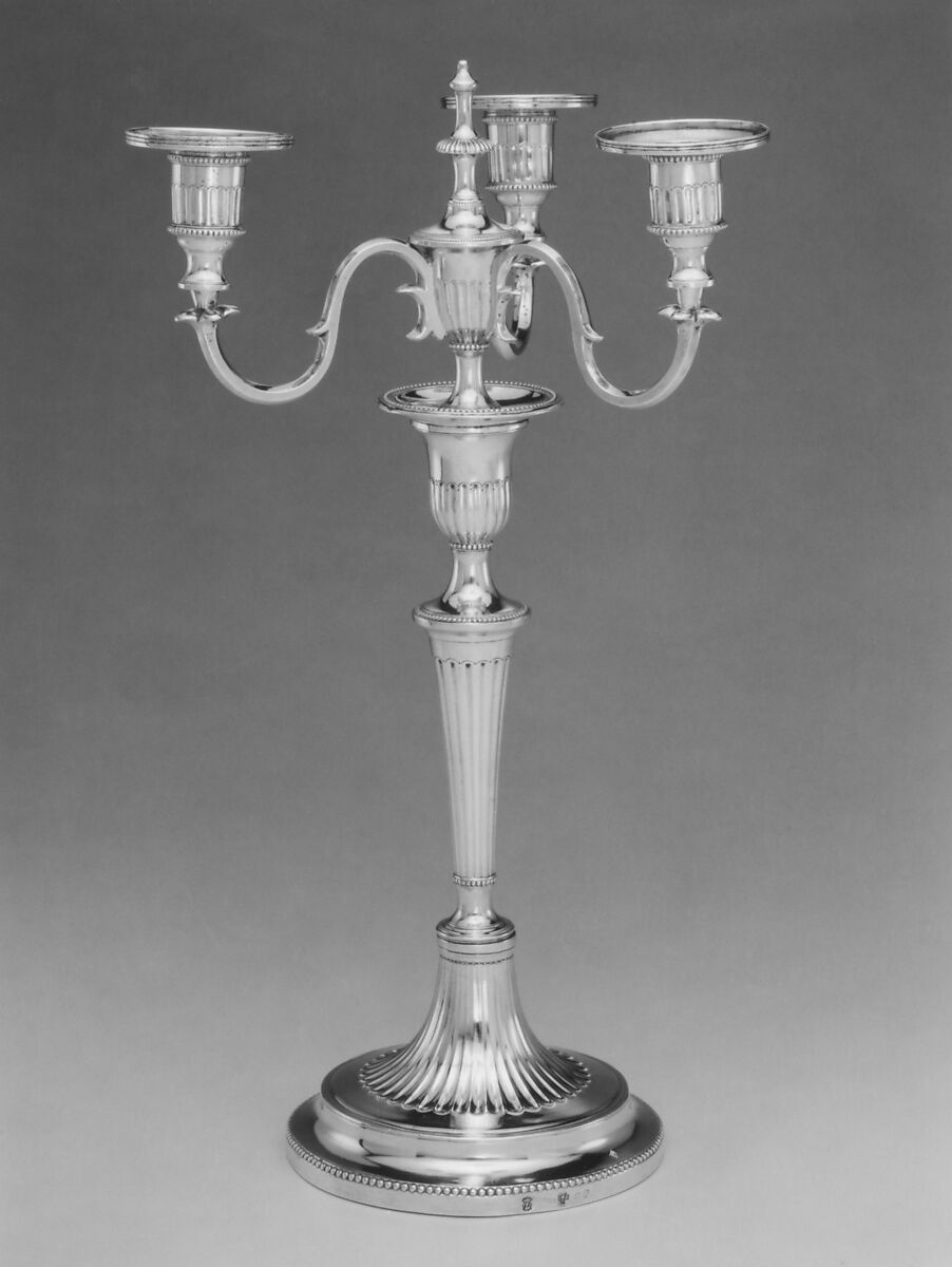 Candlestick with candelabrum attachment, Silver, Portuguese, Lisbon 