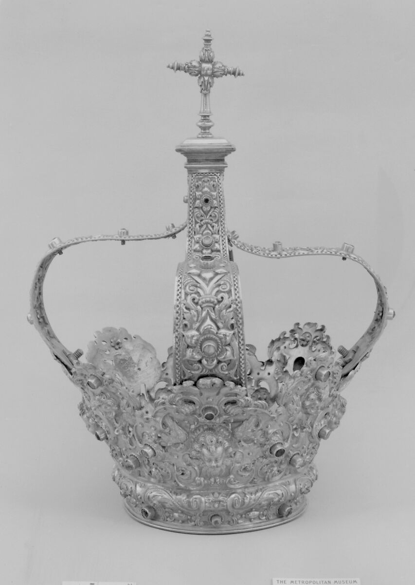 Crown for a statue, Silver gilt, jewels, possibly Spanish 