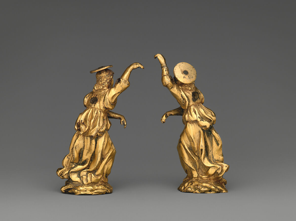Angel (one of a pair), Bronze, fire-gilt, Italian, probably Florence